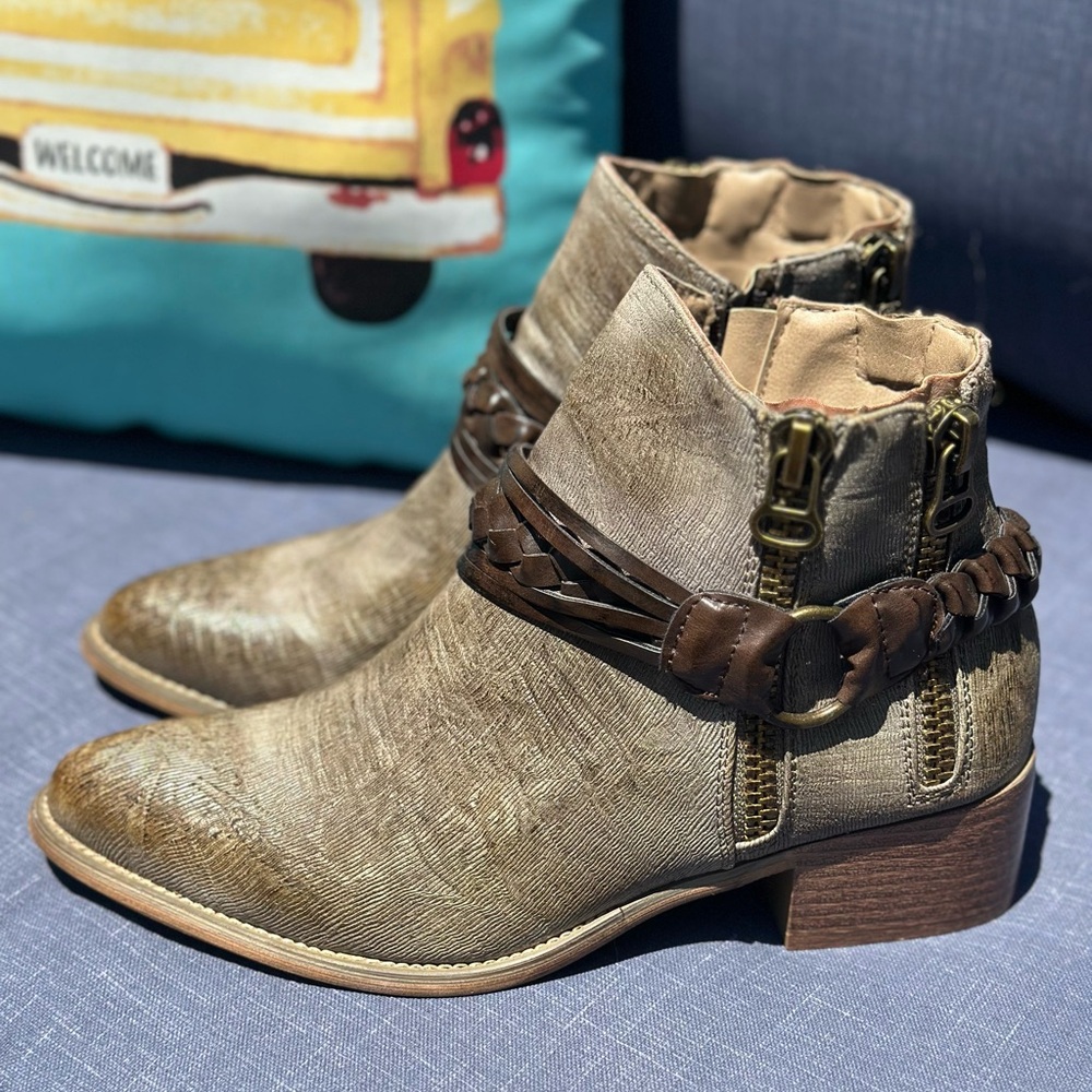Corkys Brown Ankle Booties with Buckle Straps